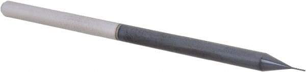 Accupro - 0.01", 0.08" LOC, 1/8" Shank Diam, 2-1/2" OAL, 3 Flute, Solid Carbide Square End Mill - Single End, AlTiN Finish, Spiral Flute, 30° Helix, Centercutting, Right Hand Cut, Right Hand Flute, Series Miniature - Americas Industrial Supply