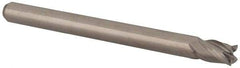 Accupro - 9/64", 0.562" LOC, 3/16" Shank Diam, 2" OAL, 4 Flute, Solid Carbide Square End Mill - Single End, Uncoated, Spiral Flute, 30° Helix, Centercutting, Right Hand Cut, Right Hand Flute, Series Miniature - Americas Industrial Supply