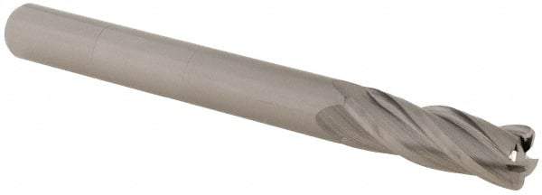 Accupro - 1/4", 4 Flute, Single End, Solid Carbide, 0.03" Corner Radius End Mill - 2-1/2" OAL, 30° Helix, Right Hand Flute, 3/4" LOC, Right Hand Cut - Americas Industrial Supply