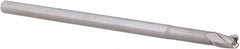 Accupro - 1/8", 3 Flute, Single End, Solid Carbide, 0.03" Corner Radius End Mill - 2-1/2" OAL, 30° Helix, Right Hand Flute, 3/16" LOC, Right Hand Cut, 5/8" Extended Reach - Americas Industrial Supply