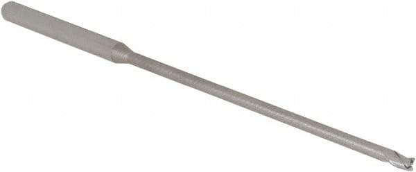 Accupro - 5/64", 0.117" LOC, 1/8" Shank Diam, 3" OAL, 3 Flute, Solid Carbide Square End Mill - Single End, Uncoated, Spiral Flute, 30° Helix, Centercutting, Right Hand Cut, Right Hand Flute, Series Miniature - Americas Industrial Supply