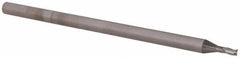 Accupro - 0.06", 0.09" LOC, 1/8" Shank Diam, 2-1/2" OAL, 3 Flute, Solid Carbide Square End Mill - Single End, Uncoated, Spiral Flute, 30° Helix, Centercutting, Right Hand Cut, Right Hand Flute, Series Miniature - Americas Industrial Supply