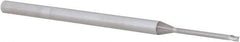 Accupro - 0.05", 0.075" LOC, 1/8" Shank Diam, 2-1/2" OAL, 3 Flute, Solid Carbide Square End Mill - Single End, Uncoated, Spiral Flute, 30° Helix, Centercutting, Right Hand Cut, Right Hand Flute, Series Miniature - Americas Industrial Supply
