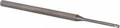 Accupro - 0.055", 0.082" LOC, 1/8" Shank Diam, 2-1/2" OAL, 3 Flute, Solid Carbide Square End Mill - Single End, Uncoated, Spiral Flute, 30° Helix, Centercutting, Right Hand Cut, Right Hand Flute, Series Miniature - Americas Industrial Supply