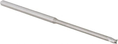 Accupro - 3/32", 0.139" LOC, 1/8" Shank Diam, 3" OAL, 3 Flute, Solid Carbide Square End Mill - Single End, Uncoated, Spiral Flute, 30° Helix, Centercutting, Right Hand Cut, Right Hand Flute, Series Miniature - Americas Industrial Supply