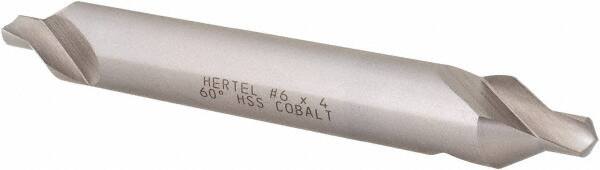 Hertel - #6 Plain Cut 60° Incl Angle Cobalt Combo Drill & Countersink - Americas Industrial Supply