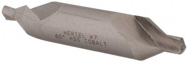 Hertel - #7 Plain Cut 60° Incl Angle Cobalt Combo Drill & Countersink - Americas Industrial Supply