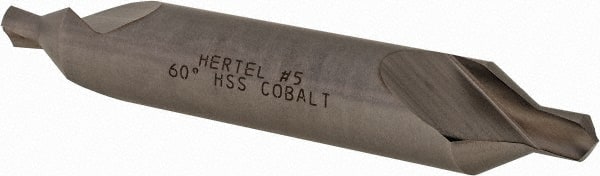 Hertel - #5 Plain Cut 60° Incl Angle Cobalt Combo Drill & Countersink - Americas Industrial Supply