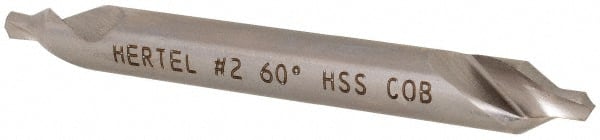 Hertel - #2 Plain Cut 60° Incl Angle Cobalt Combo Drill & Countersink - Americas Industrial Supply