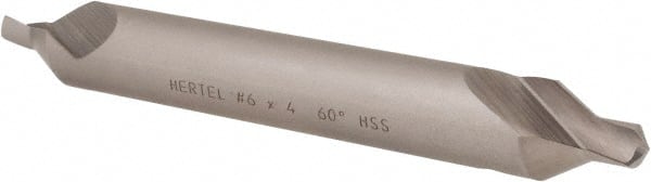 Hertel - #6 Plain Cut 60° Incl Angle High Speed Steel Combo Drill & Countersink - Americas Industrial Supply