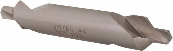 Hertel - #6 Plain Cut 90° Incl Angle High Speed Steel Combo Drill & Countersink - Americas Industrial Supply