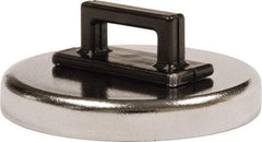 Mag-Mate - 14 Lb Max Pull Force, 3/16" Overall Height, 1.24" Diam, Ceramic Cup Magnet - Clamp Style, 3/8" Clamp Opening, Chrome Plated - Americas Industrial Supply