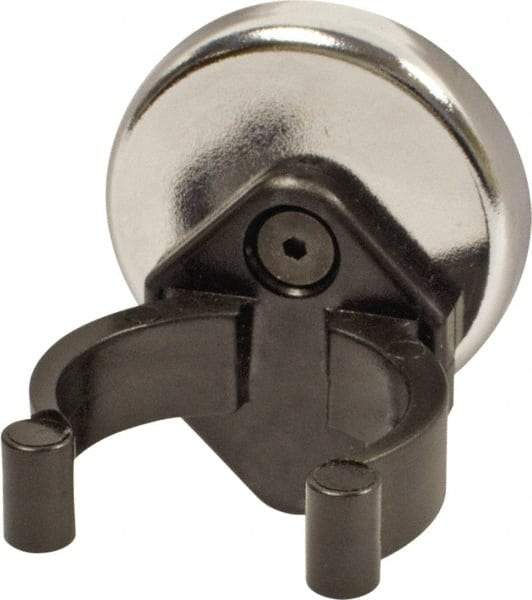 Mag-Mate - 22 Lb Max Pull Force, 9/32" Overall Height, 1.41" Diam, Ceramic Cup Magnet - Clamp Style, 1-3/8" Clamp Opening, Chrome Plated - Americas Industrial Supply