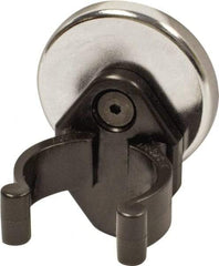 Mag-Mate - 14 Lb Max Pull Force, 3/16" Overall Height, 1.24" Diam, Ceramic Cup Magnet - Clamp Style, 1-1/8" Clamp Opening, Chrome Plated - Americas Industrial Supply