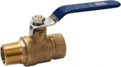 Midwest Control - 1/2" Pipe, Full Port, Brass Full Port Ball Valve - 2 Piece, MNPT x FNPT Ends, Vinyl Coated Metal Handle, 600 WOG, 150 WSP - Americas Industrial Supply