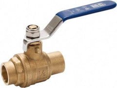 Midwest Control - 1" Pipe, Full Port, Brass Full Port Ball Valve - 2 Piece, C x C Ends, Vinyl Coated Metal Handle, 600 WOG, 150 WSP - Americas Industrial Supply