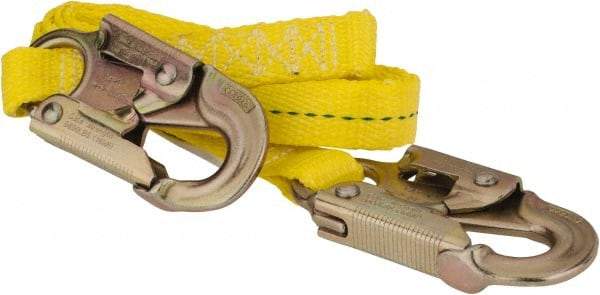PRO-SAFE - 6' Long, 350 Lb Capacity, 1 Leg Locking Snap Hook Harness Lanyard - Polyester Webbing, Locking Snap Hook Anchorage Connection - Americas Industrial Supply