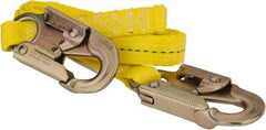 PRO-SAFE - 6' Long, 350 Lb Capacity, 1 Leg Locking Snap Hook Harness Lanyard - Polyester Webbing, Locking Snap Hook Anchorage Connection - Americas Industrial Supply