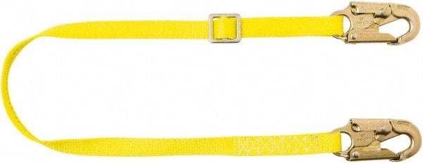PRO-SAFE - 6' Long, 350 Lb Capacity, 1 Leg Locking Snap Hook Harness Lanyard - Polyester Webbing, Locking Snap Hook Anchorage Connection - Americas Industrial Supply