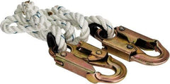 PRO-SAFE - 4' Long, 350 Lb Capacity, 1 Leg Locking Snap Hook Harness Lanyard - 1/2" Diam, Filament Nylon Rope, Locking Snap Hook Anchorage Connection - Americas Industrial Supply