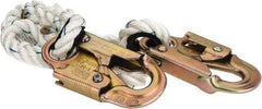 PRO-SAFE - 3' Long, 350 Lb Capacity, 1 Leg Locking Snap Hook Harness Lanyard - 1/2" Diam, Filament Nylon Rope, Locking Snap Hook Anchorage Connection - Americas Industrial Supply