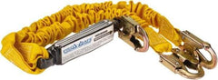 PRO-SAFE - 6' Long, 350 Lb Capacity, 2 Leg Locking Snap Hook Harness Shock Absorbing Lanyard - Polyester Webbing, Locking Snap Hook Anchorage Connection - Americas Industrial Supply