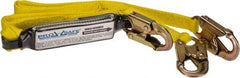 PRO-SAFE - 6' Long, 350 Lb Capacity, 2 Leg Locking Snap Hook Harness Shock Absorbing Lanyard - Polyester Webbing, Locking Snap Hook Anchorage Connection - Americas Industrial Supply