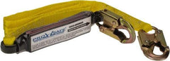 PRO-SAFE - 6' Long, 350 Lb Capacity, 1 Leg Locking Snap Hook Harness Shock Absorbing Lanyard - Polyester Webbing, Locking Snap Hook Anchorage Connection - Americas Industrial Supply