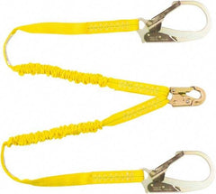 PRO-SAFE - 6' Long, 350 Lb Capacity, 2 Leg Locking Snap Hook Harness Shock Absorbing Lanyard - Polyester Webbing, Locking Rebar Snap Hook Anchorage Connection - Americas Industrial Supply
