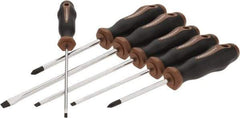 Paramount - 6 Piece Slotted & Phillips Screwdriver Set - Bit Sizes: Philips #1 & #2 - Americas Industrial Supply