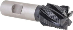 Hertel - 1" Diam, Fine Pitch, 1-1/8" LOC, 6 Flute Cobalt Roughing Square End Mill - TiAlN Finish, 3-3/8" OAL, 3/4" Shank Diam, Single End, Centercutting, 30° Helix - Americas Industrial Supply