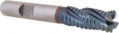 Hertel - 7/16" Diam, Coarse Pitch, 1" LOC, 4 Flute Cobalt Roughing Square End Mill - TiCN Finish, 2-11/16" OAL, 3/8" Shank Diam, Single End, Centercutting, 30° Helix - Americas Industrial Supply