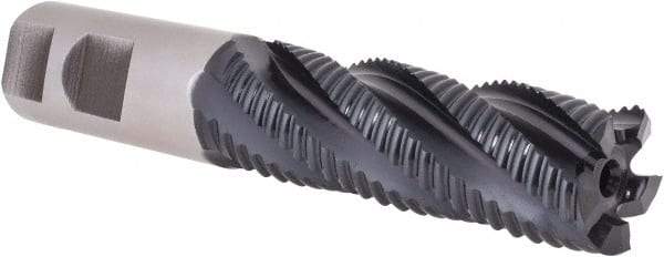 Hertel - 1" Diam, Coarse Pitch, 3" LOC, 5 Flute Cobalt Roughing Square End Mill - TiAlN Finish, 5-1/2" OAL, 1" Shank Diam, Single End, 30° Helix - Americas Industrial Supply