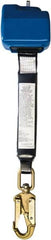 PRO-SAFE - 8' Long, 310 Lb Capacity, Polyester Webbing Fall Limiter - Swivel Locking Snap Hook Connector, Self-Locking Carabiner Connector - Americas Industrial Supply