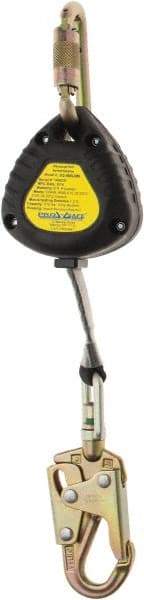 PRO-SAFE - 6' Long, 310 Lb Capacity, Nylon Webbing Fall Limiter - Swivel Locking Snap Hook Connector with Load Indicator, Self-Locking Carabiner Connector - Americas Industrial Supply