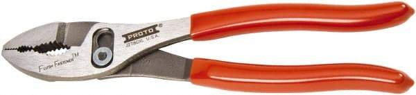 Proto - 8" OAL, 2-3/32" Jaw Length, 1-5/16" Jaw Width, Slip Joint Combination Pliers - 2 Positions, Serrated Jaw, Regular Nose Head, Standard Tool - Americas Industrial Supply