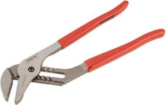 Proto - 12" OAL, 2-11/16" Max Capacity, 1-3/4" Jaw Length x 33/64" Jaw Width, 7 Position Gooseneck Tongue & Groove Pliers - Serrated Straight Jaws, Standard Head, Vinyl Handles - Americas Industrial Supply