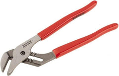 Proto - 10" OAL, 1-3/4" Max Capacity, 1-5/32" Jaw Length x 27/64" Jaw Width, 6 Position Gooseneck Tongue & Groove Pliers - Serrated Straight Jaws, Standard Head, Vinyl Handles - Americas Industrial Supply