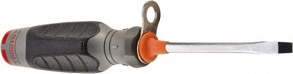 Proto - Tethered & Slotted Screwdriver - Round Shank, Ergonomic Handle - Americas Industrial Supply