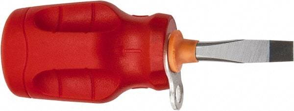 Proto - Tethered & Slotted Screwdriver - Round Shank, Ergonomic Handle - Americas Industrial Supply
