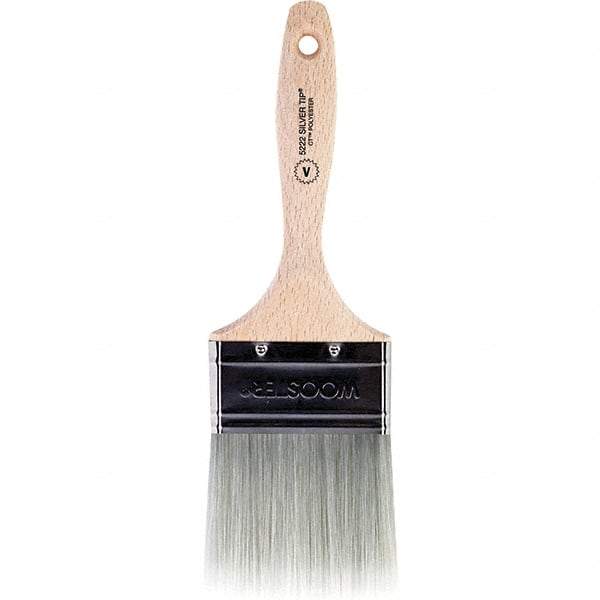 Wooster Brush - 3" Flat Synthetic Varnish Brush - 2-15/16" Bristle Length, 5.81" Wood Beavertail Handle - Americas Industrial Supply