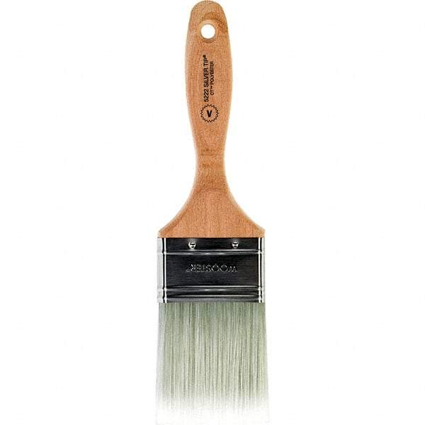 Wooster Brush - 2-1/2" Flat Synthetic Varnish Brush - 2-15/16" Bristle Length, 5.81" Wood Beavertail Handle - Americas Industrial Supply