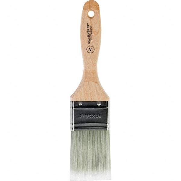 Wooster Brush - 2" Flat Synthetic Varnish Brush - 2-11/16" Bristle Length, 5.81" Wood Beavertail Handle - Americas Industrial Supply