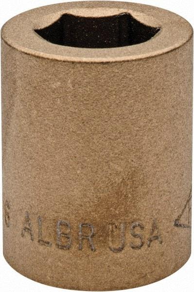 Ampco - 9/16", 1/2" Drive, Standard Hand Socket - 6 Points, 1-3/16" OAL, Aluminum Bronze - Americas Industrial Supply