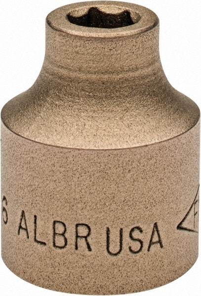 Ampco - 5/16", 1/2" Drive, Standard Hand Socket - 6 Points, 1-3/16" OAL, Aluminum Bronze - Americas Industrial Supply