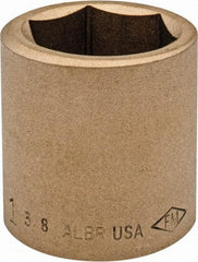 Ampco - 1-3/8", 3/4" Drive, Standard Hand Socket - 6 Points, 2" OAL, Aluminum Bronze - Americas Industrial Supply