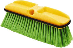 Rubbermaid - 2-1/2" Bristle Length, Nylon Wash Brush - 10" Long Head, Green, Plastic Block - Americas Industrial Supply