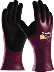 ATG - Size M Nitrile Coated Polyethylene Blend General Protection Work Gloves - For General Purpose, Palm Coated, Slip-On Cuff, Full Fingered, Purple, Paired - Americas Industrial Supply
