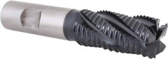 Hertel - 7/8" Diam, Coarse Pitch, 1-7/8" LOC, 5 Flute Cobalt Roughing Square End Mill - TiAlN Finish, 4-1/8" OAL, 3/4" Shank Diam, Single End, Centercutting, 30° Helix - Americas Industrial Supply
