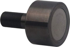 Accurate Bushing - 100mm Roller Diam x 52mm Width, 30mm Stud Diam x 80mm Length, Plain Stud Load Runner - Carbon Steel, 50mm Thread Length, M30 x 3.5 Thread, 132mm OAL, 63,600 N Dynamic Cap, 89,000 N Static Cap - Americas Industrial Supply